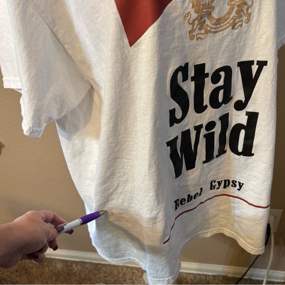 Bevel Label Tee/ T-Shirt Dress Medium Cowgirl White Mini Stay Wild Classic - Picture 15 of 16